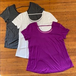 LOT of 3! Old Navy Active Mesh-Trim Scoop Back Tee
